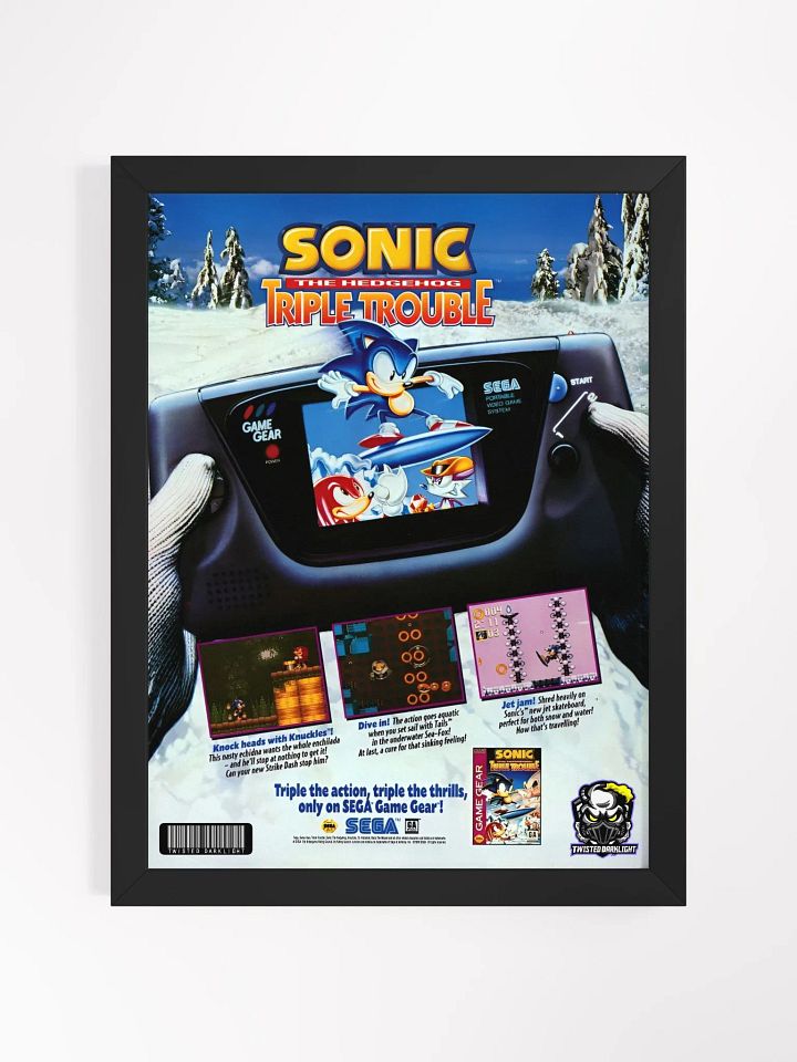 Retro Poster - Sonic the Hedgehog: Triple Trouble 1994. - Size 12" x 16" product image (2)