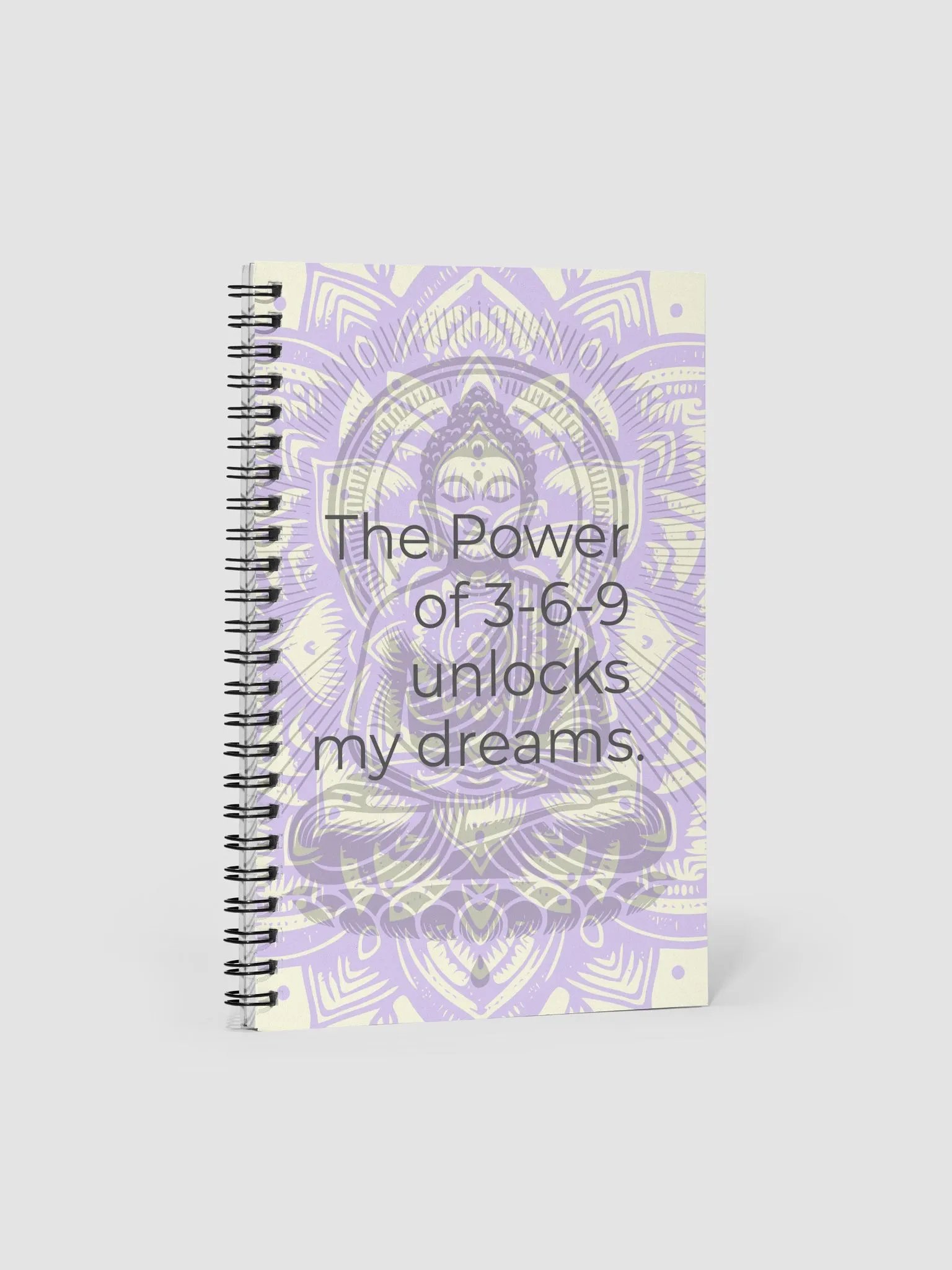 Tesla 369 Manifestation Spiral Notebook - Boho Pastel Mandala & Buddha Design product image (1)