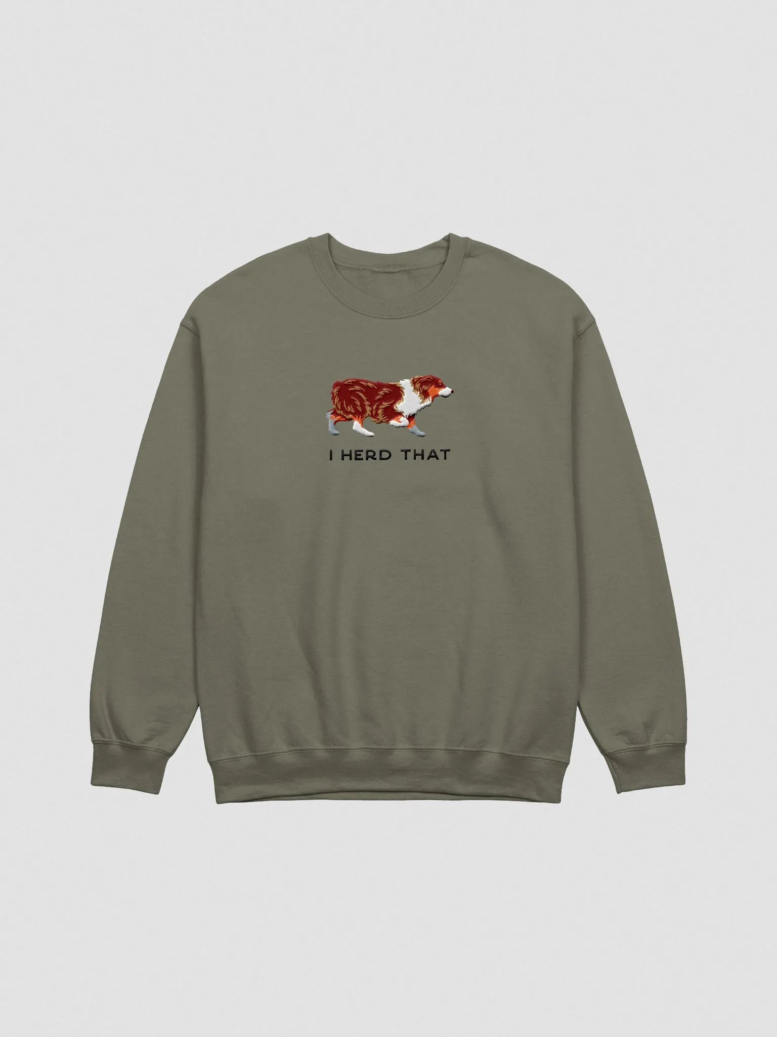 I Herd That Sweatshirt (Embroidered) of an Australian Shepherd(Red Tricolor) product image (4)