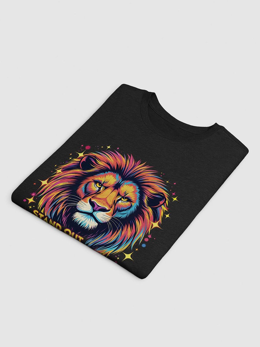 Bold Neon Lion Graphic Tee - Supersoft Slim Fit Cotton Shirt - Futuristic Glow Shirt product image (4)