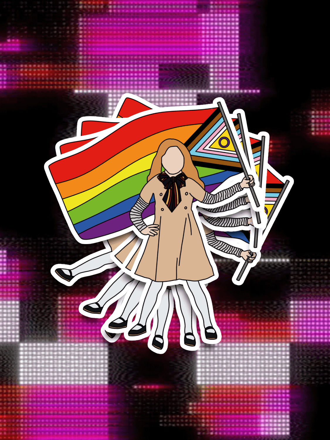 M3GAN Pride Flag Sticker product image (1)