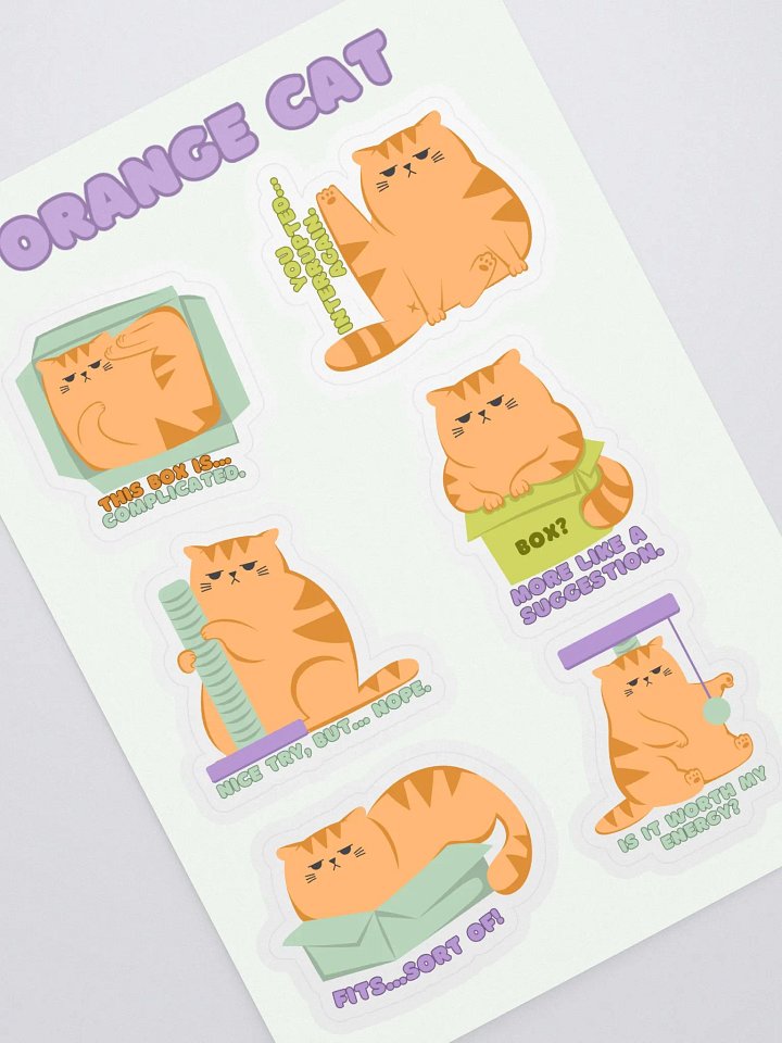 Orange Cat Skicker Sheet product image (1)