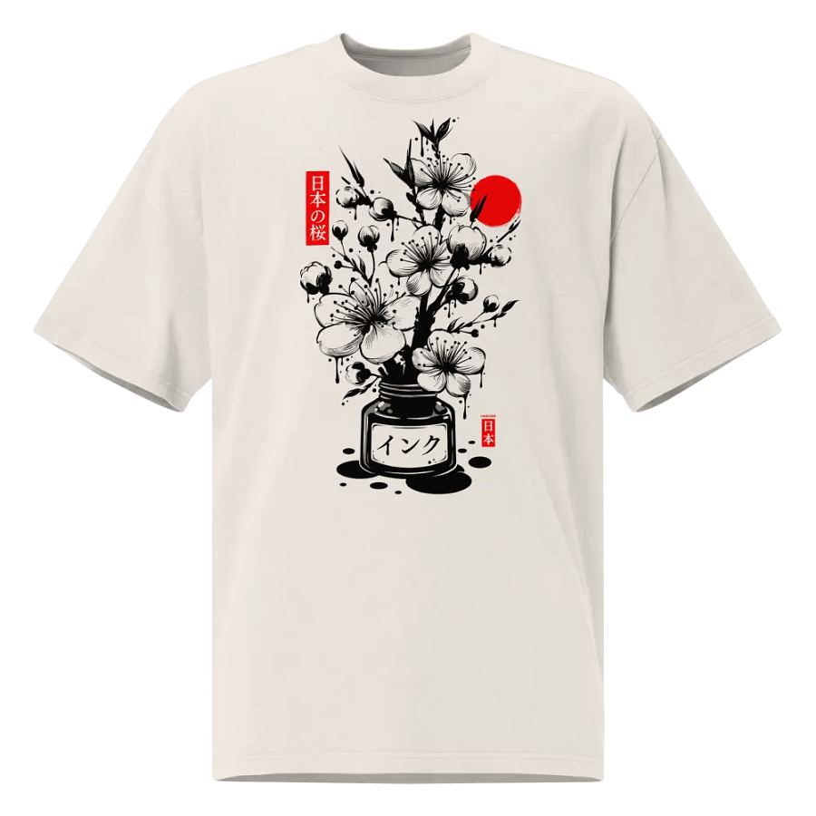 Black Cherry Blossom Japanese Ink - Oversized Tee product image (10)