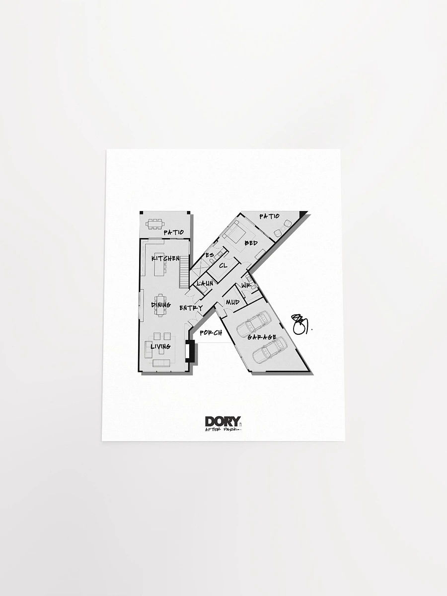 Alphabet Floor Plan Poster - K product image (4)