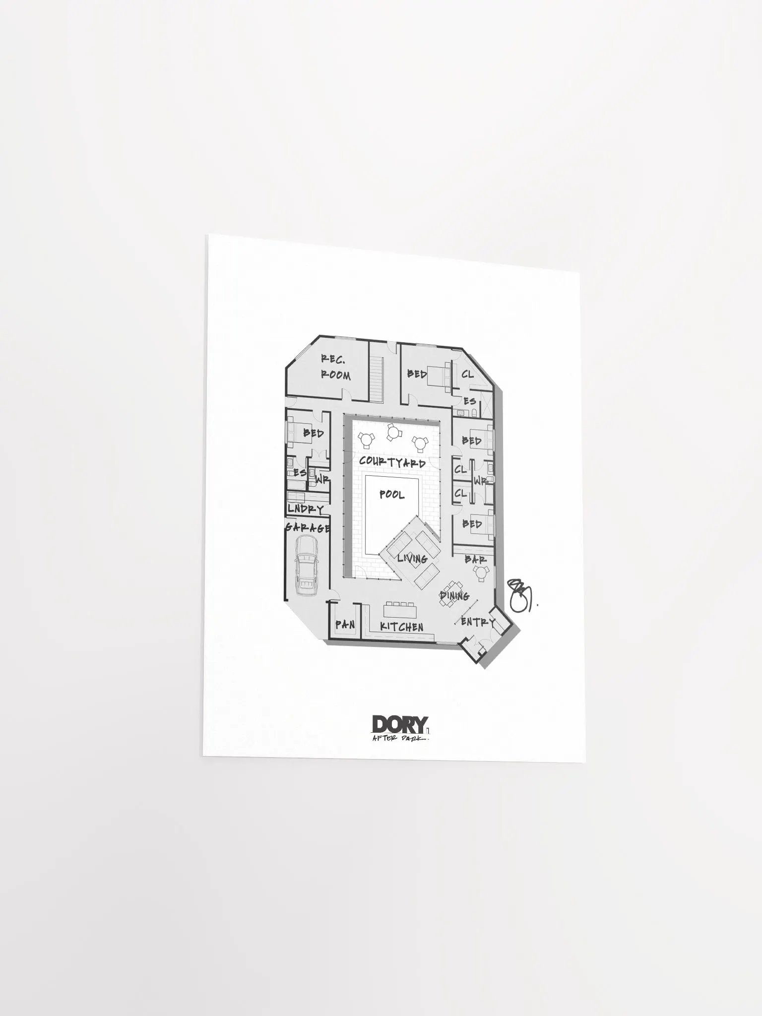 Alphabet Floor Plan Poster - Q product image (3)