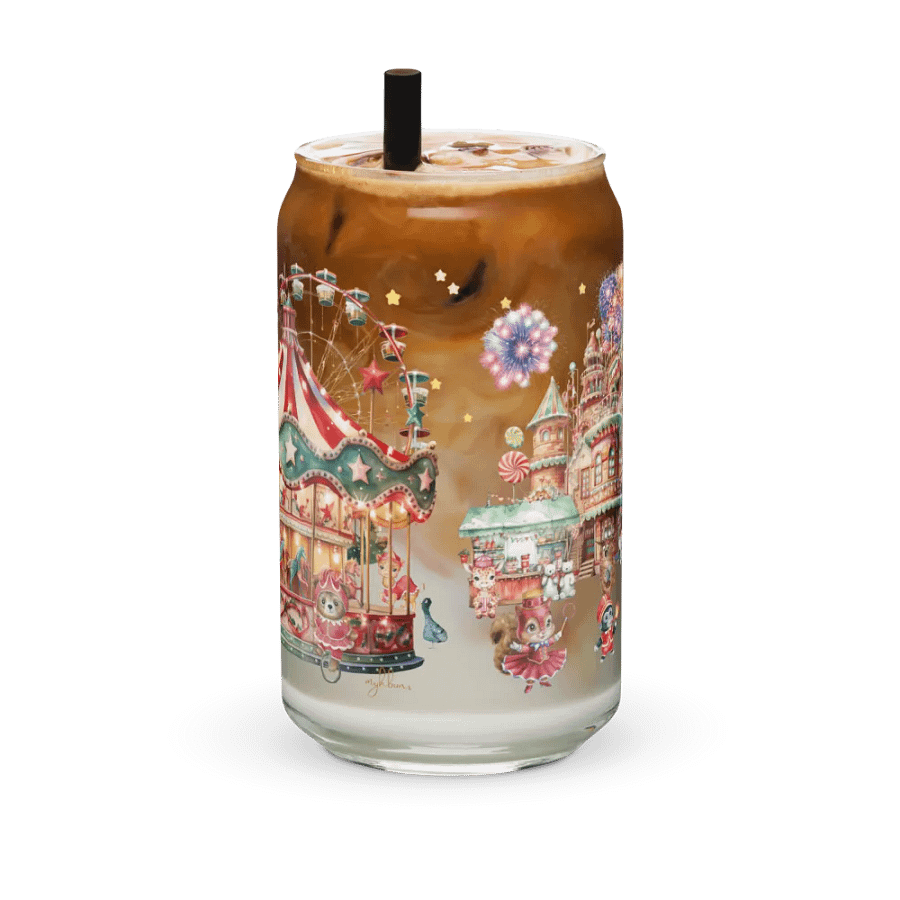 Midnight Circus Glass Can | 16oz – Whimsical & Elegant Drinkware product image (11)