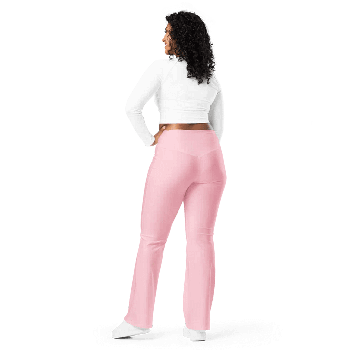 Plain Color Pink Flare Leggings product image (2)