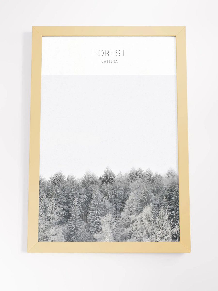Natura Forest Winter Landscape Poster – Framed Tranquil Nature Wall Art | Minimalist Snowy Scenery | Premium Décor for Homes and Offices product image (3)