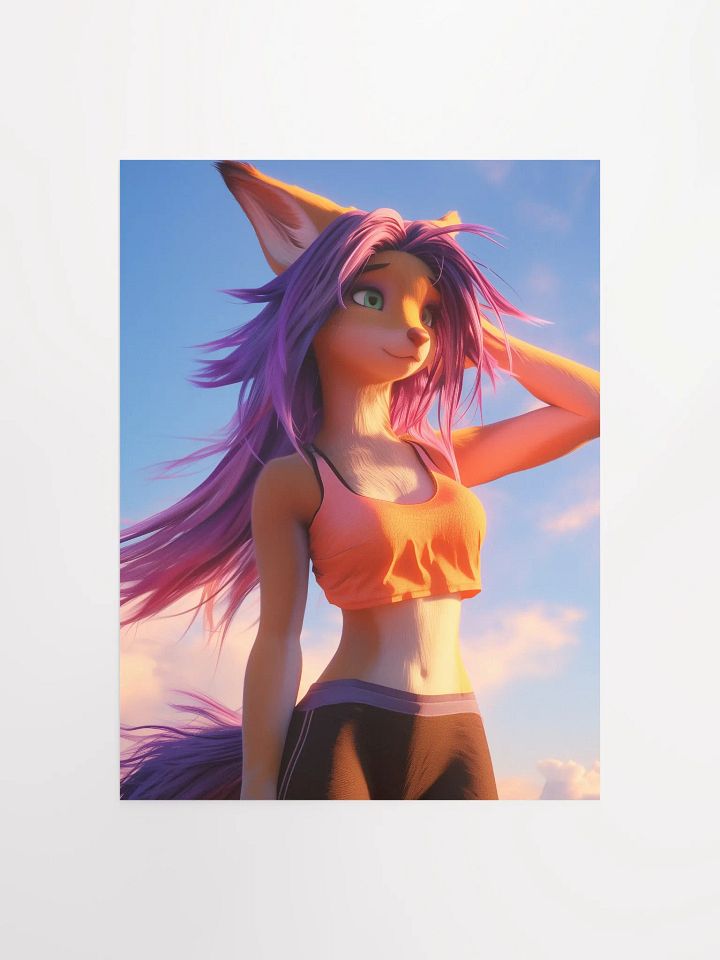Fox Girl Sunset Poster product image (1)