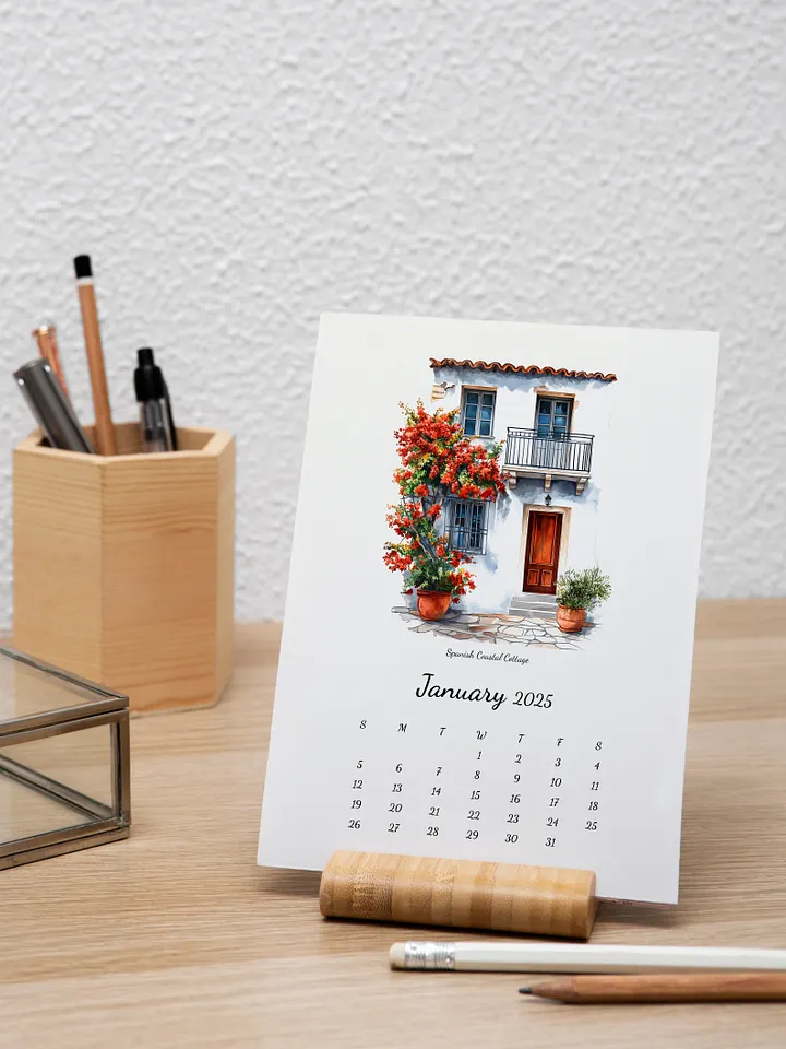 2025 Calendar For House Lovers | Minimal Watercolor Calendar | Wall Art | Minimal Digital Art | House Illustration | Home Decor | Gift Idea product image (1)