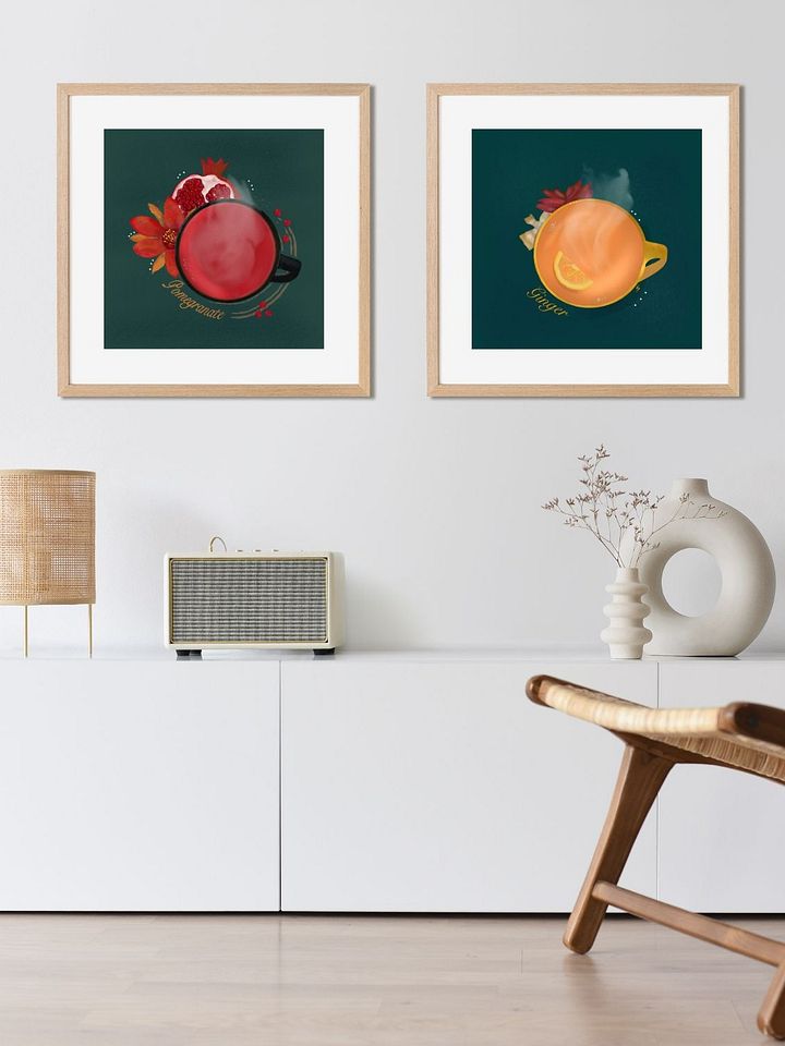 Ginger Herbal Tea Matte Poster - Green product image (1)