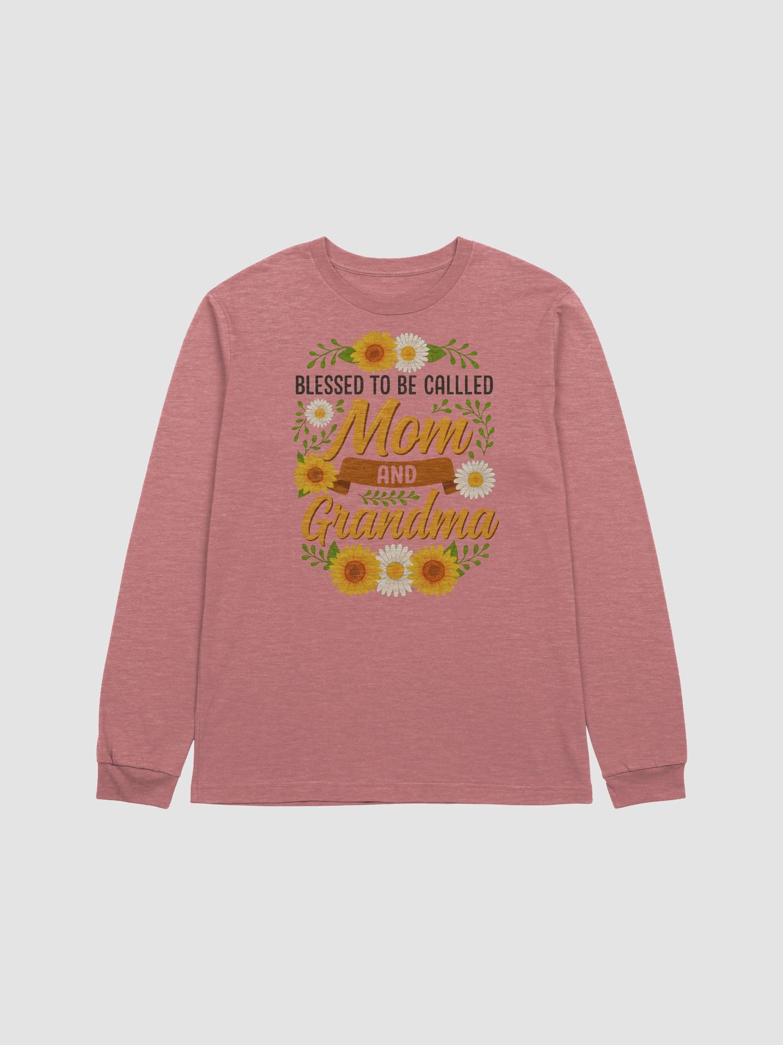 Blessed to Be Called Mom and Grandma Long Sleeve Tee – Floral Sunflower Design for Proud Women product image (5)