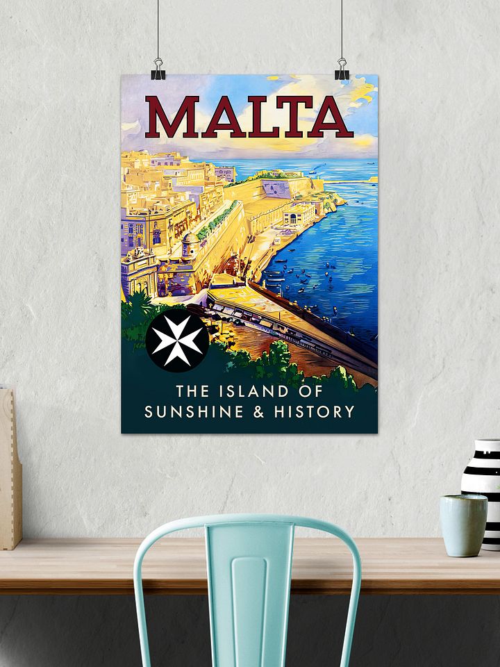 Malta, Valletta, 1950 — retro travel poster, vintage travel art, retro travel wall art, retro travel decor product image (2)