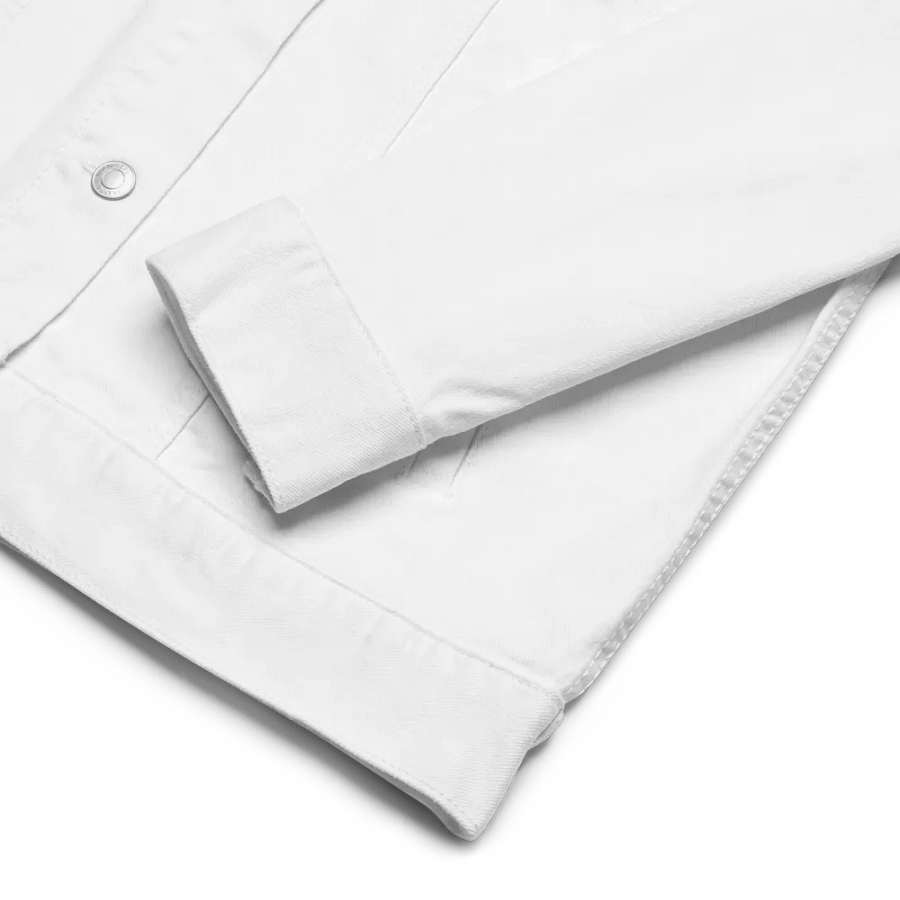 EXCLAIMING MENTALLY (white) embroidered denim jacket product image (9)