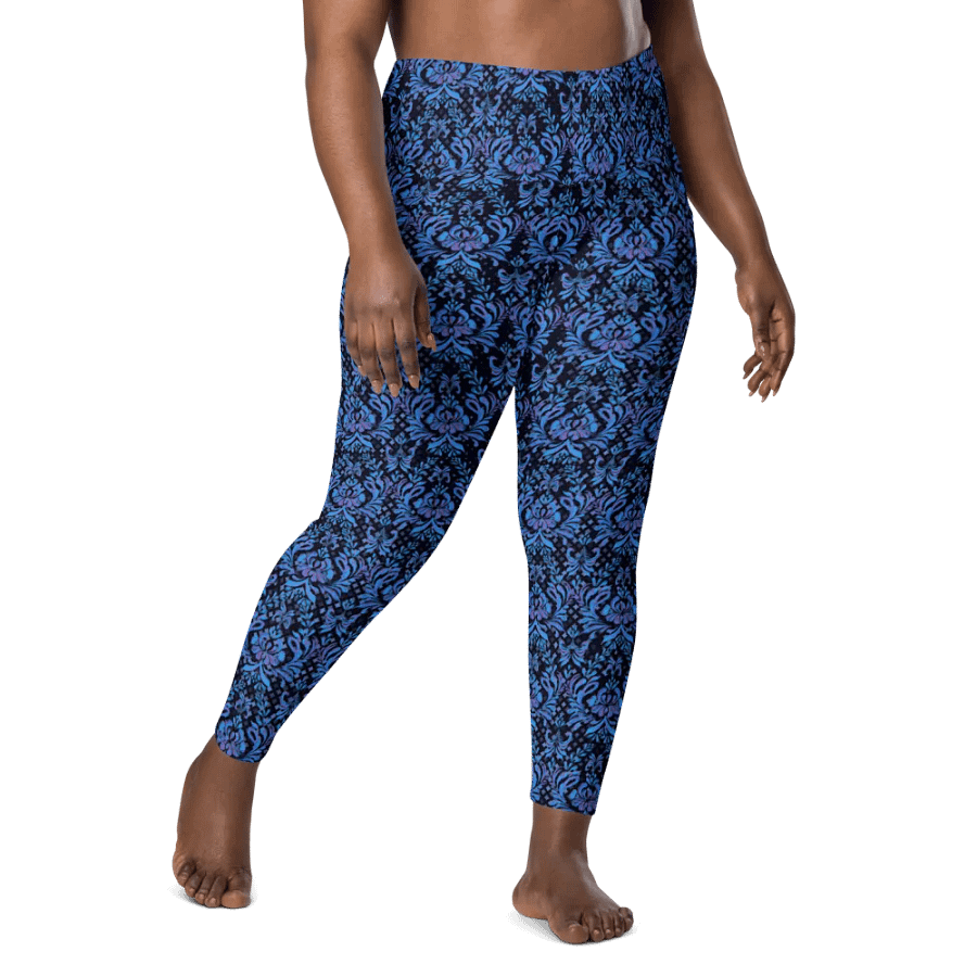 Navy All-Over Print Leggings with Pockets product image (6)