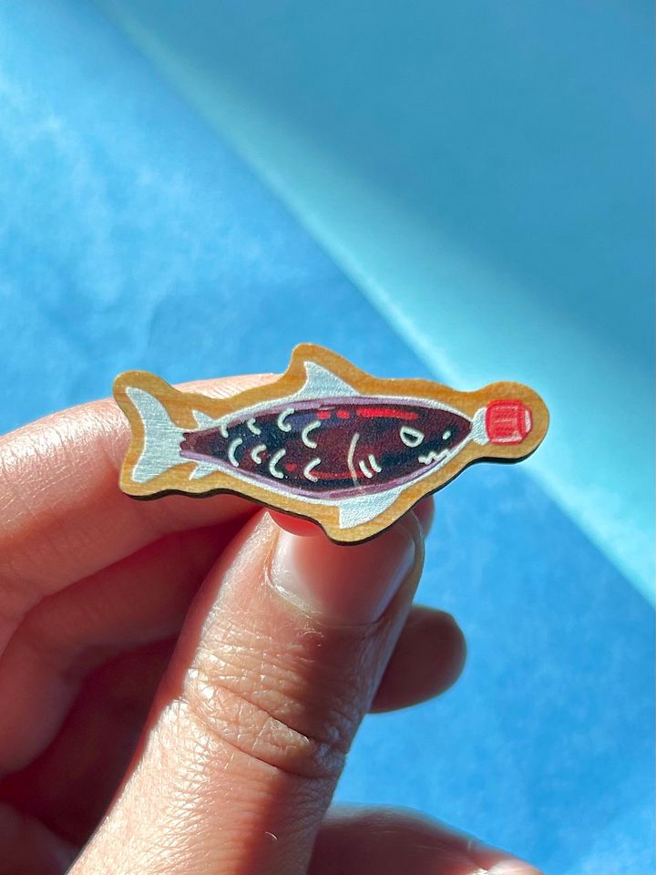 Soy Sauce Shark Wooden Pin product image (1)