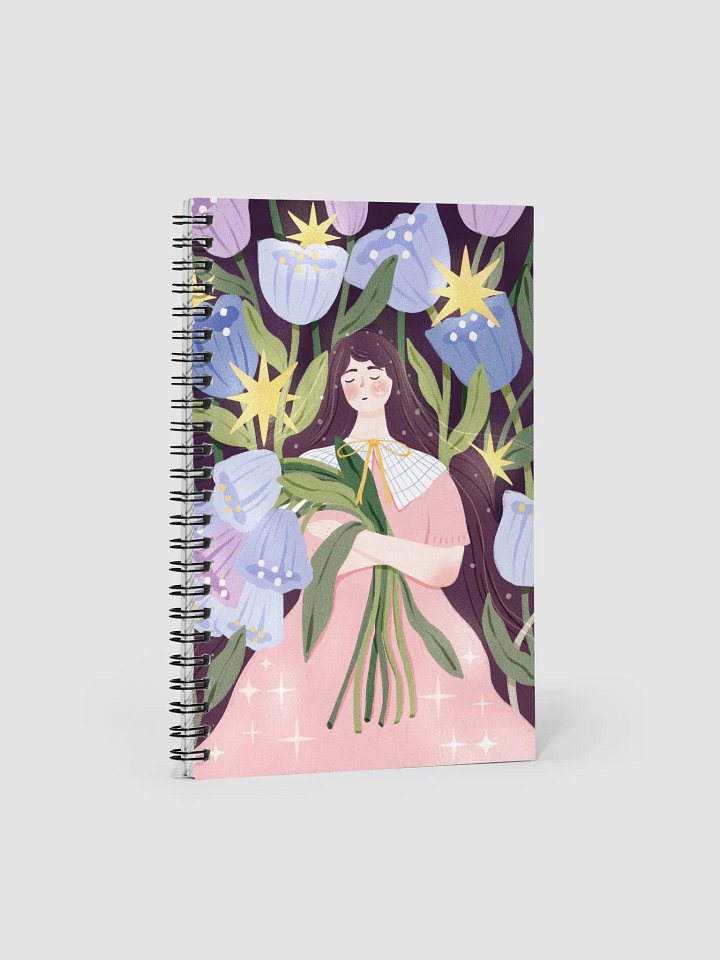 Starry Floral Night Illustration by Elrene Spiral Notebook product image (1)