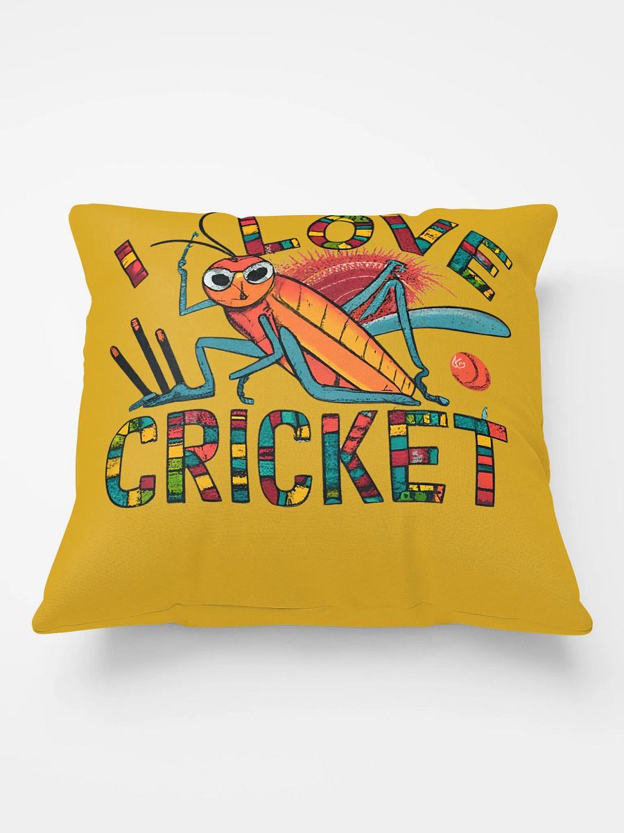 Vibrant I Love Cricket Pillow for Sports Fans product image (1)