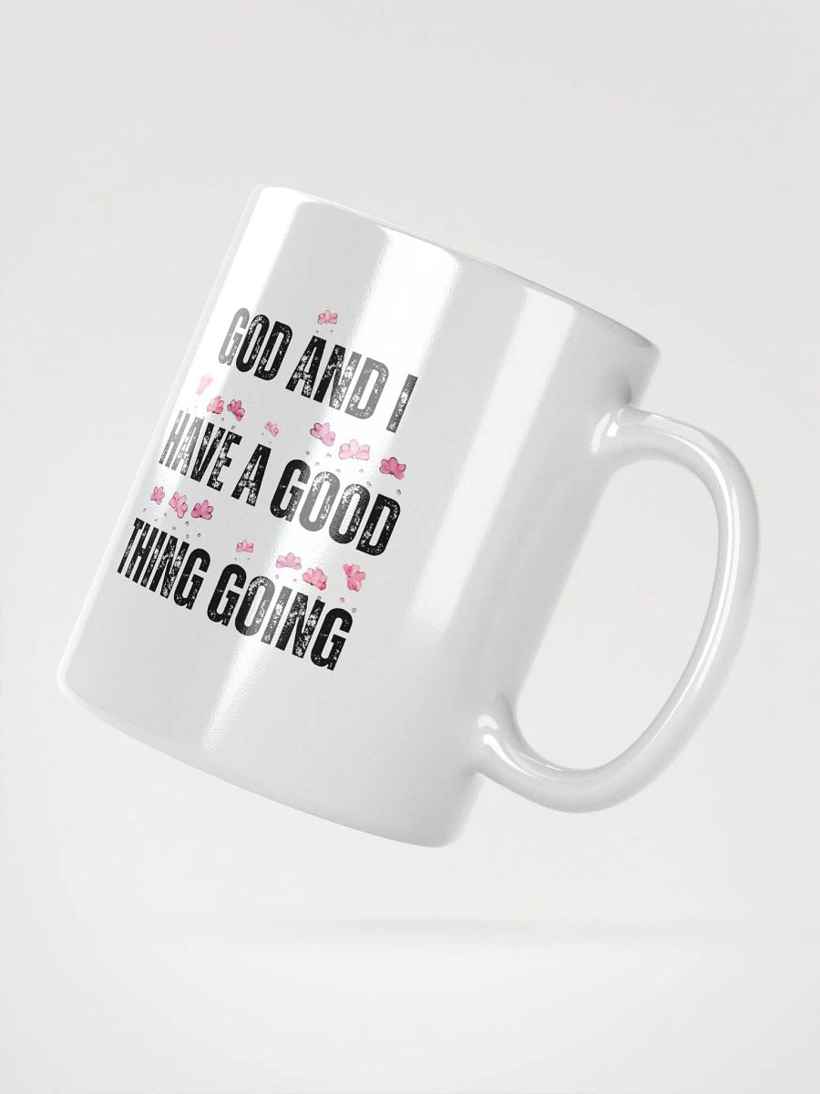 "GOD & I" Floral White Glossy Mug product image (5)