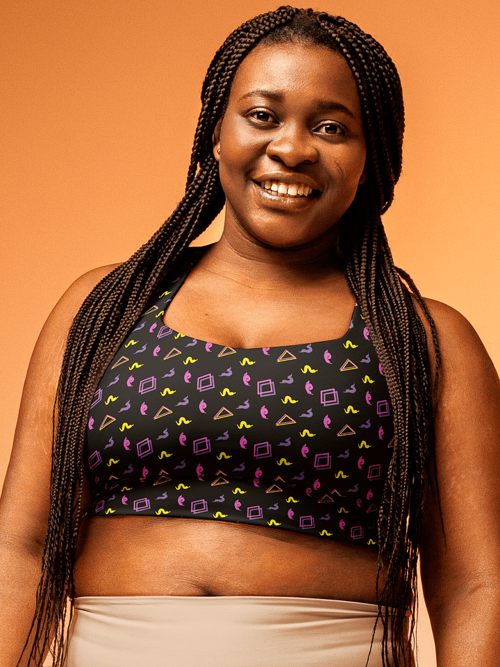 Oh worm black pattern sports bra product image (1)