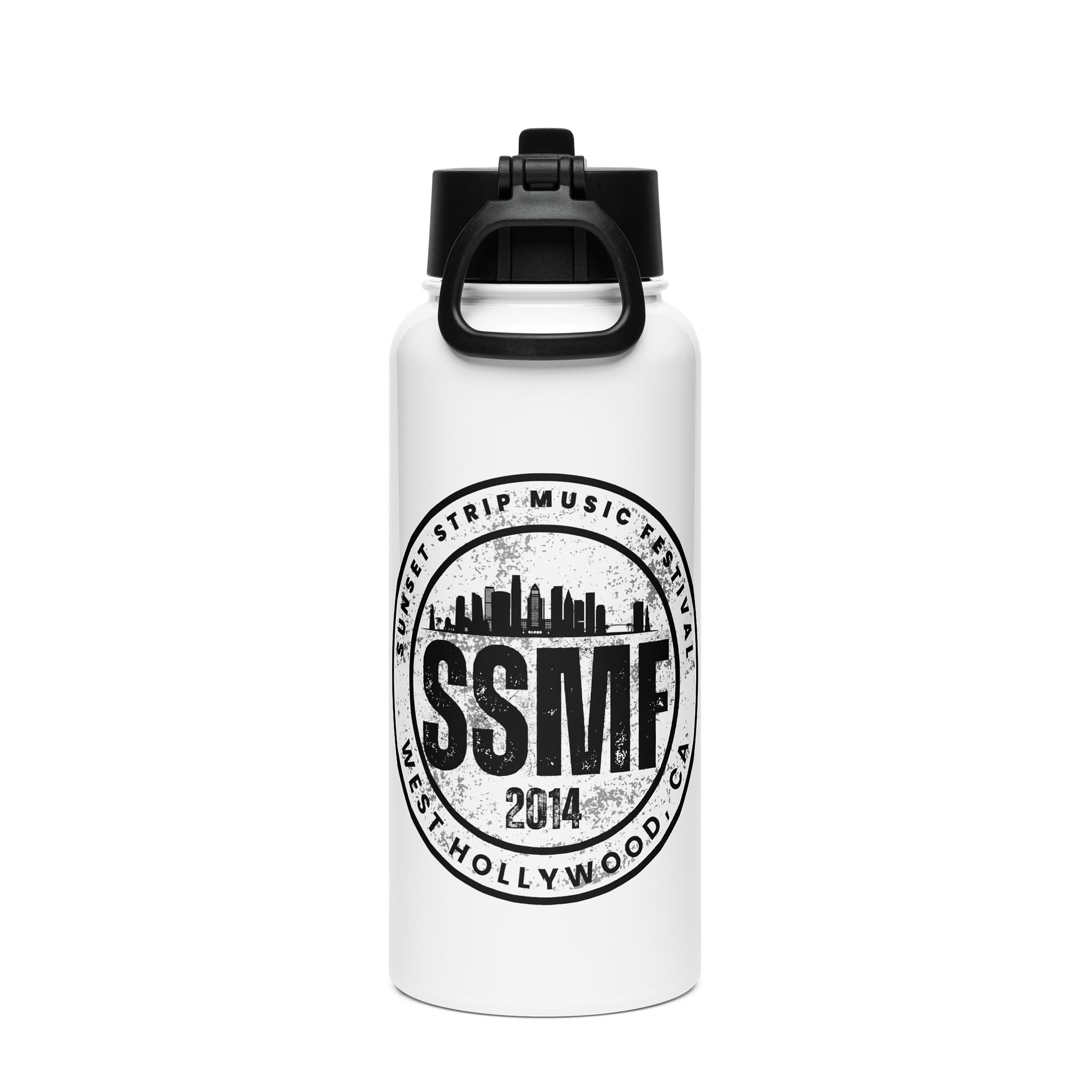 32 oz. SSMF 2014 Stainless Steel Water Bottle with Straw Lid product image (2)