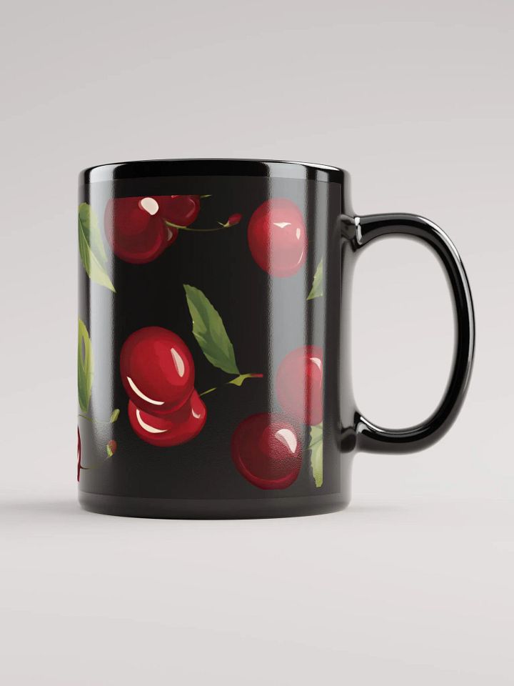 Cherry Blooms Fruit Design Black Mug product image (2)