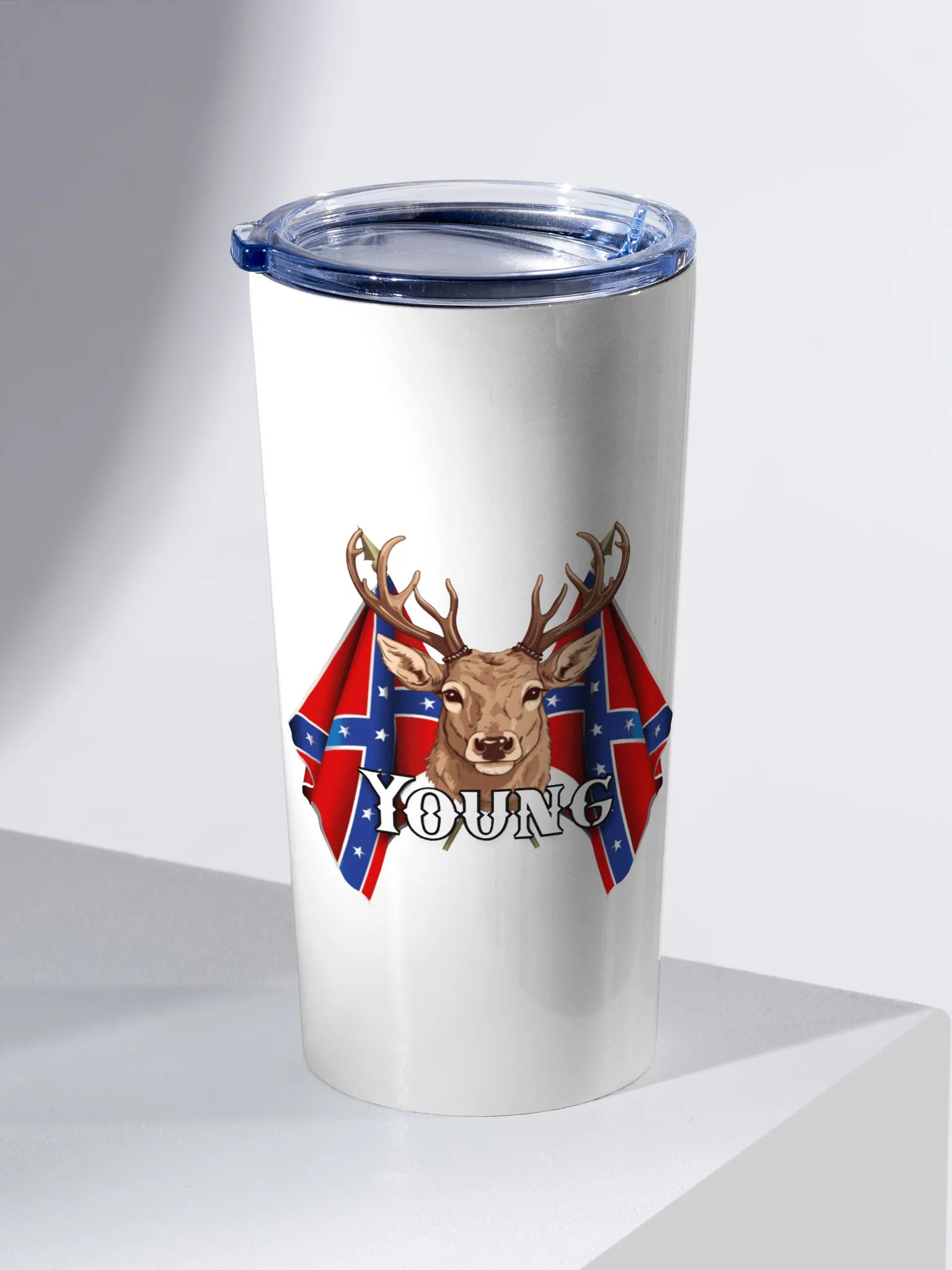 "Young" Last Name Rebel Redneck Deer - Adult Tumbler product image (2)