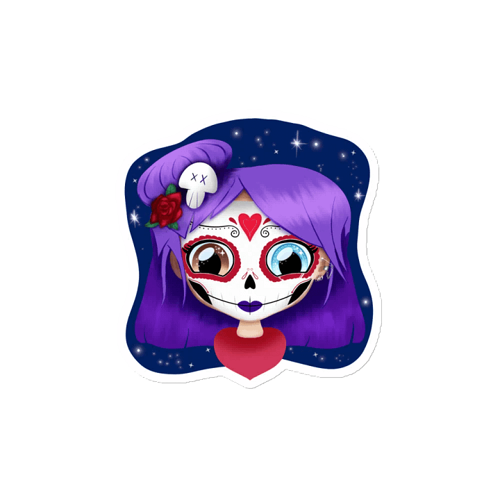 Kawaii Cybergal Dia de Muertos Magnets product image (2)