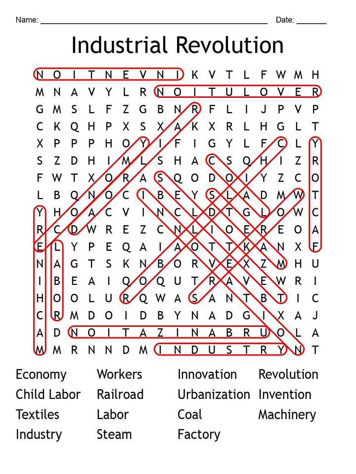Printable Industrial Revolution Word Search Puzzle product image (2)