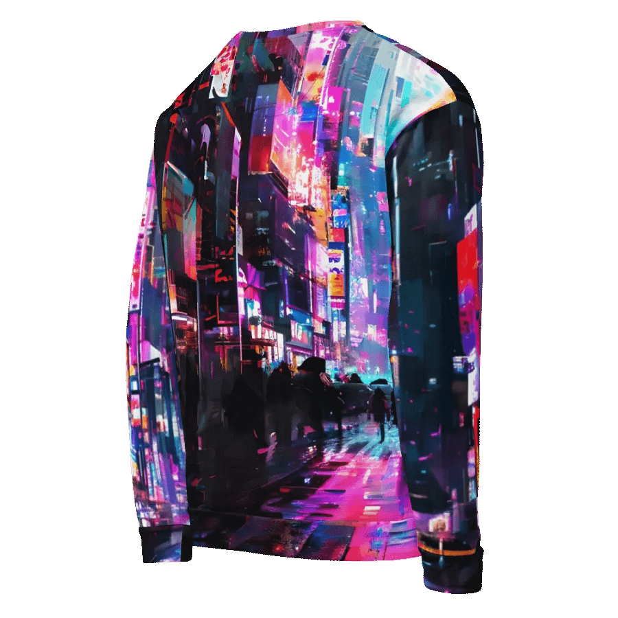 Cyberpunk-Themed All-Over Print Recycled Unisex Sweatshirt product image (9)