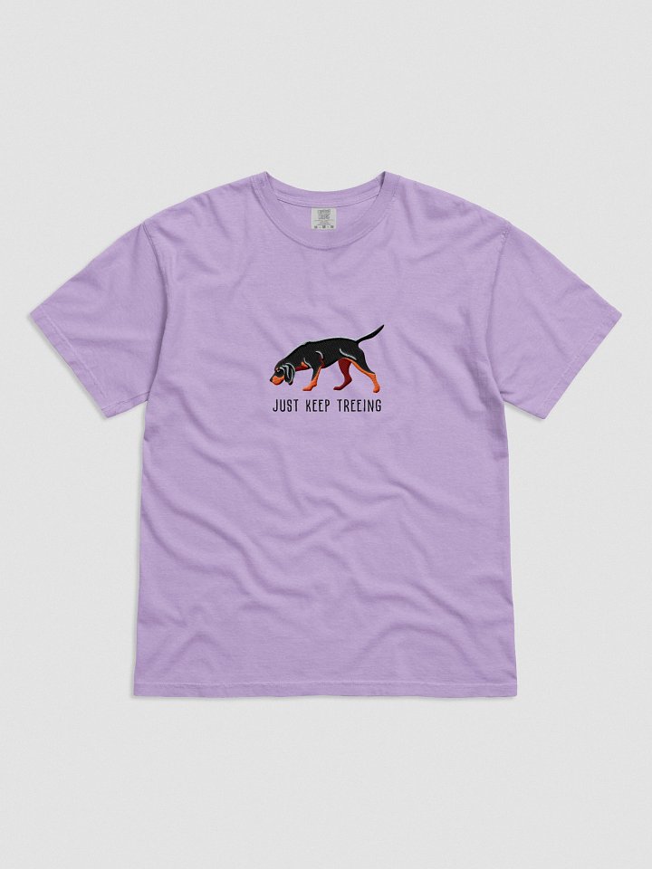 Just Keep Treeing T-Shirt(Embroidered) of a Black & Tan Coonhound product image (41)