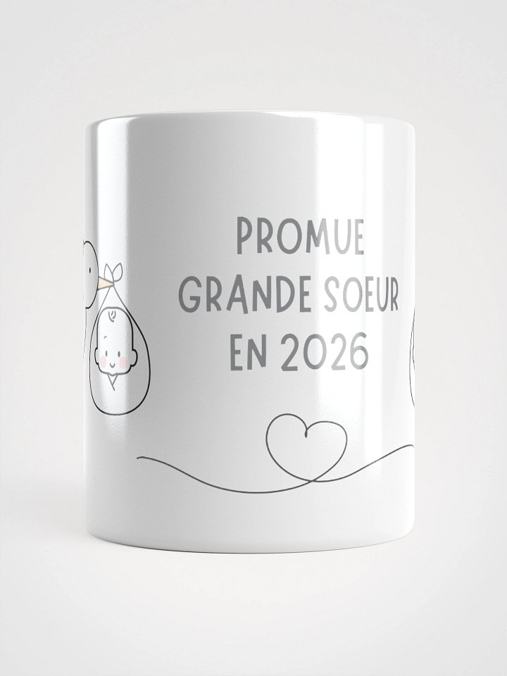 Mug Blanc - Promue Grande Soeur en 2026 - Cigogne Annonce Naissance - Cadeau Original product image (1)
