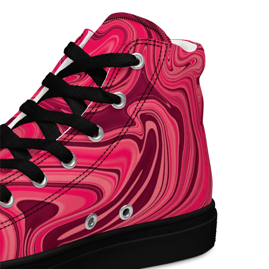 Men's High Top Canvas Shoes - Shades of Magenta Pink Digital Fluid Art product image (2)
