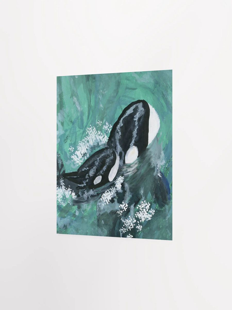 Orca Siblings Surface to Say Hi - Gouache Art Print (PRINT ONLY) product image (3)