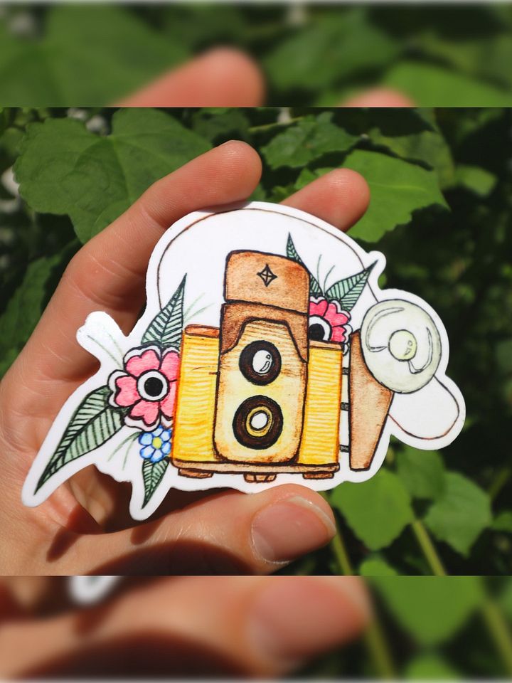 3" Floral Camera Sticker product image (1)
