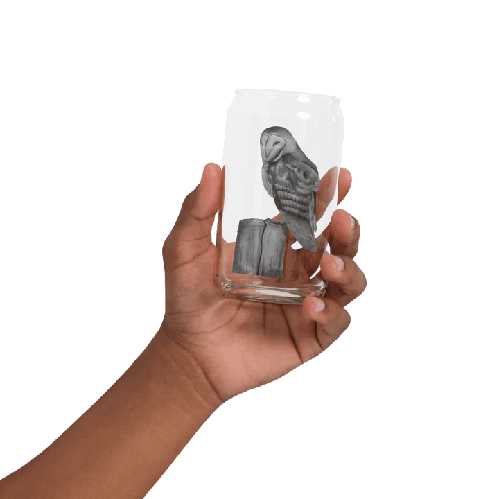 Barn Owl Drawing Glass Can Cup product image (32)