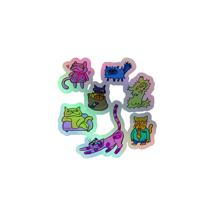 Skrunkly Scrungled Cats Holofoil Stickers product image (1)