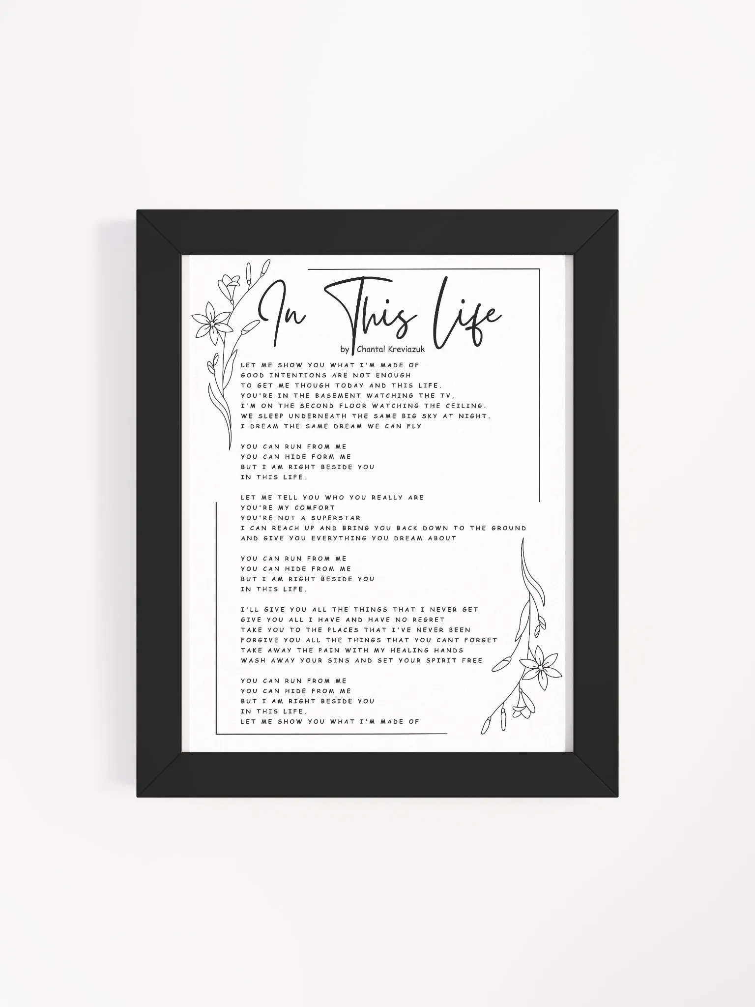 IN THIS LIFE LYRICS FRAMED WALL ART product image (4)