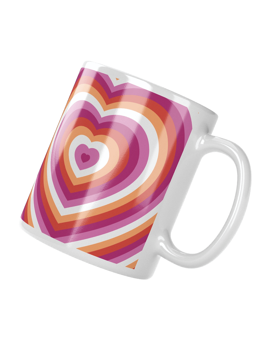 Lesbian Pride Hearts Mug (Left-handed) product image (3)