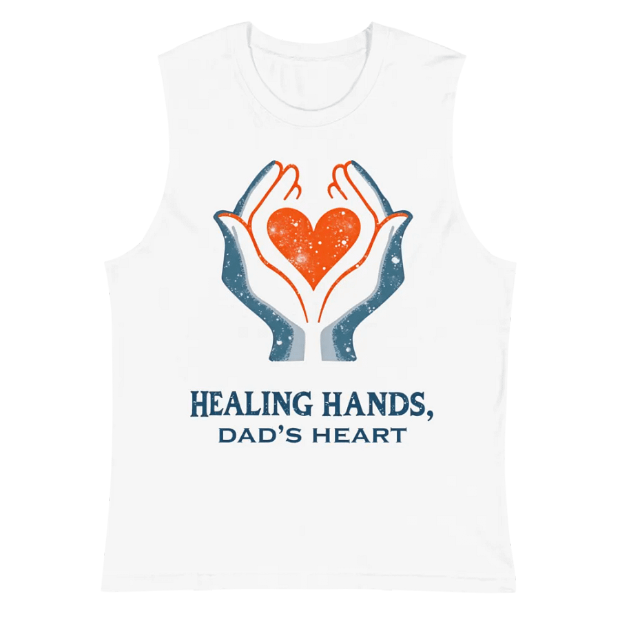 Flaming Heart , Dad's heart, Healing Hands Muscle Tank product image (6)