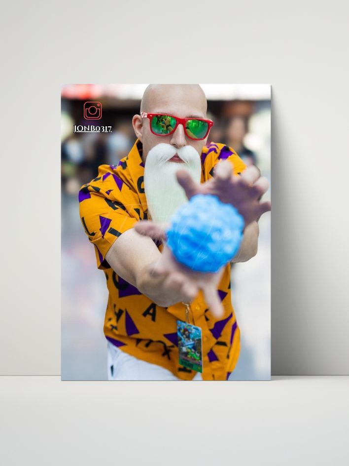 Dragon Ball – Master Roshi Cosplay Metal Print (Kamehameha Stance) featuring jonb0317 – 8x10" product image (1)