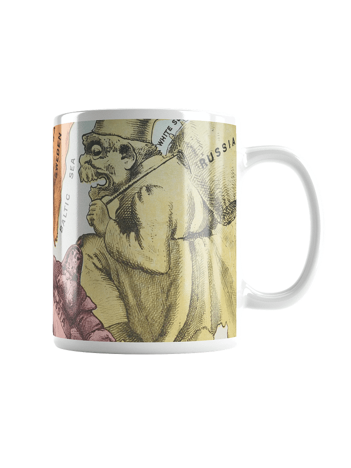 European Caricature Map White Glossy Mug product image (1)