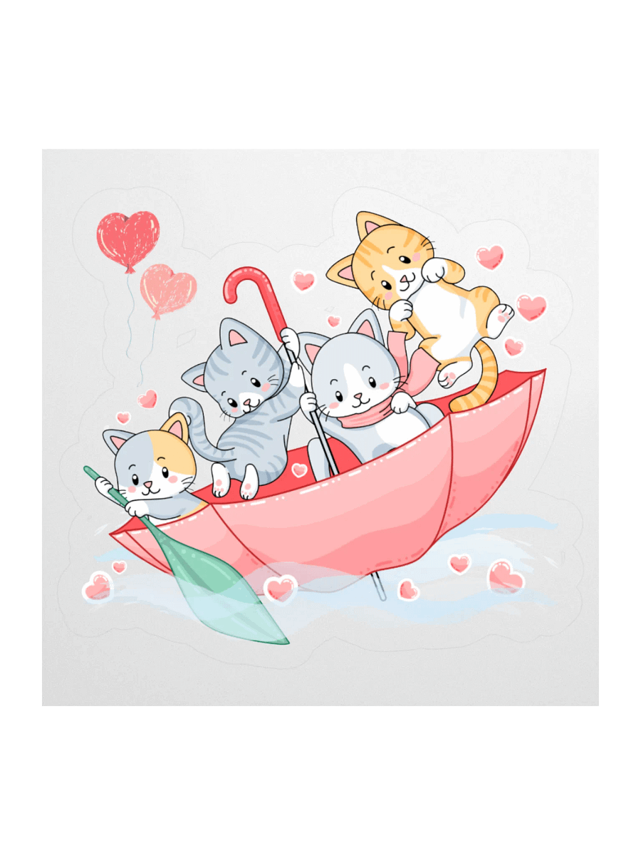 Whimsical Cat Adventure Stickers product image (1)