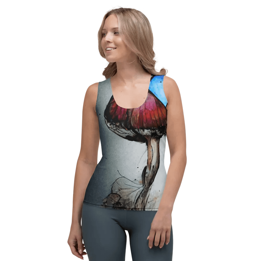 Stained Glass Mushroom All-Over Print Tank Top product image (1)