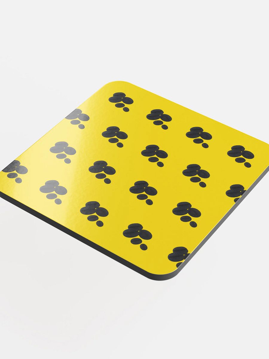 Yellow Coffee Coffee Coffee! Black Coffee Bean Coaster product image (4)