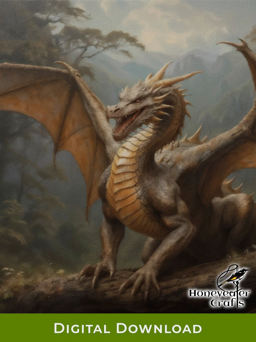 Enchanted Forest Dragon: Fantasy Art Print product image (1)