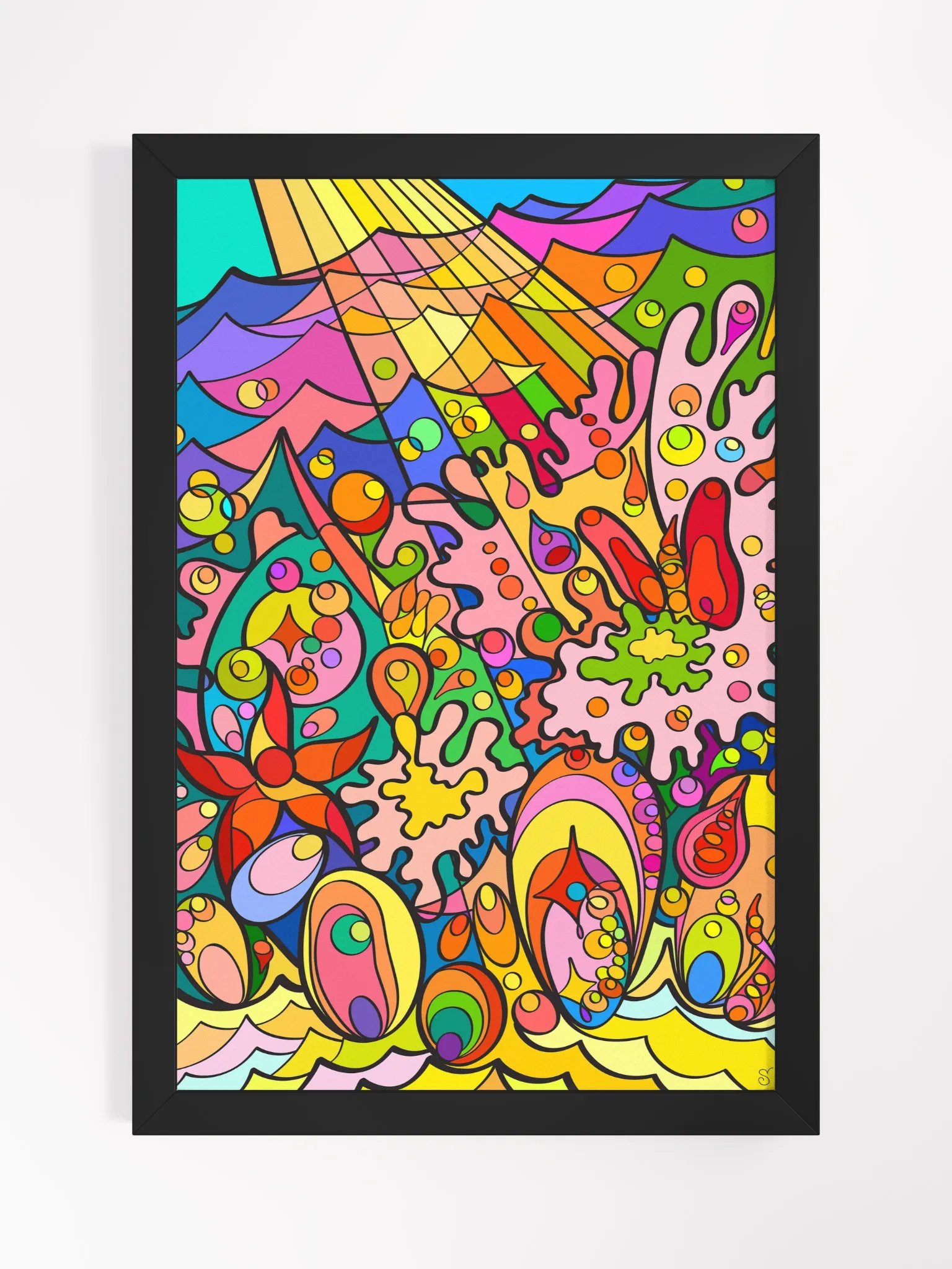 Vibrant Organic Shapes Framed Poster - Undersea product image (2)