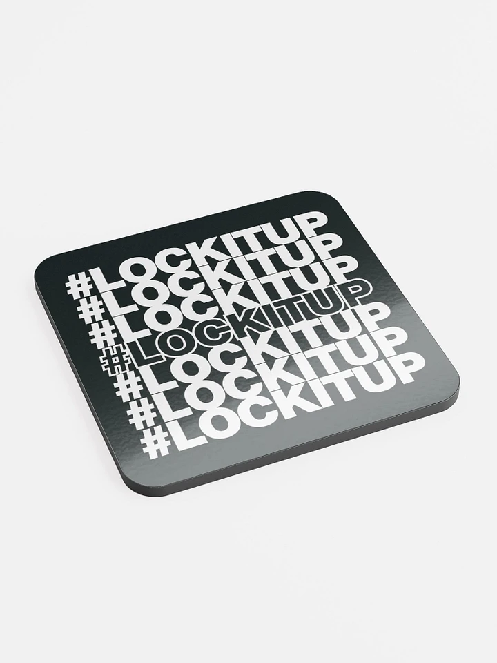 #LOCKITUP - Glossed Cork Coaster (Black) product image (2)