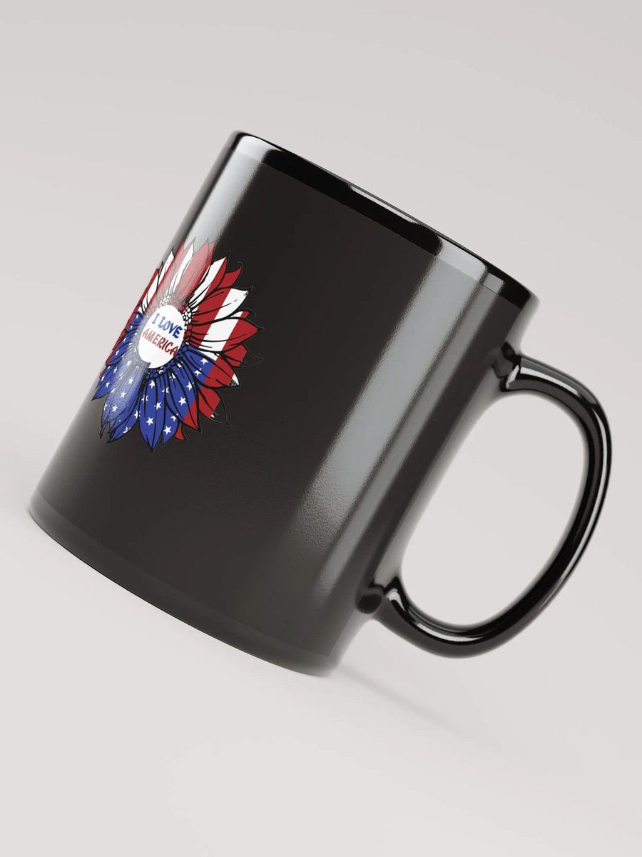 Black coffee mug whith a design, I LOVE AMERICA. product image (4)