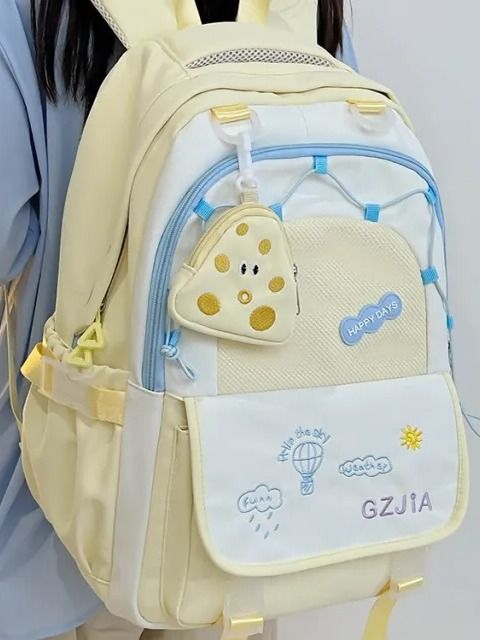 Simple And Lightweight Large Capacity Contrast Color Backpack - VIA Onlineshop product image (4)